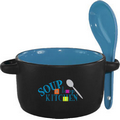 12.5 Oz. Two-Tone Hilo Soup Crock Bowl - Black/Royal Blue